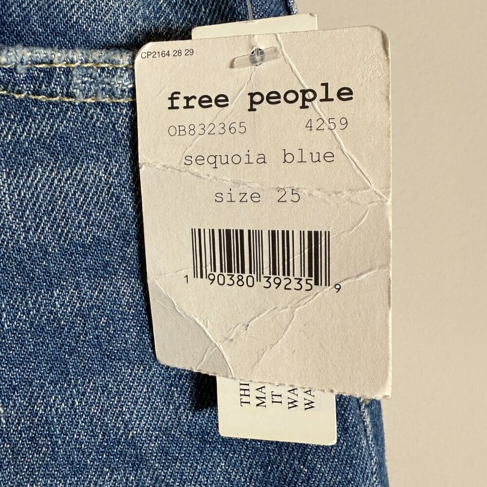 Free People We the Free Maggie Mid-Rise Straight Leg Jeans Women's 25 Blue NWT - Picture 9 of 13